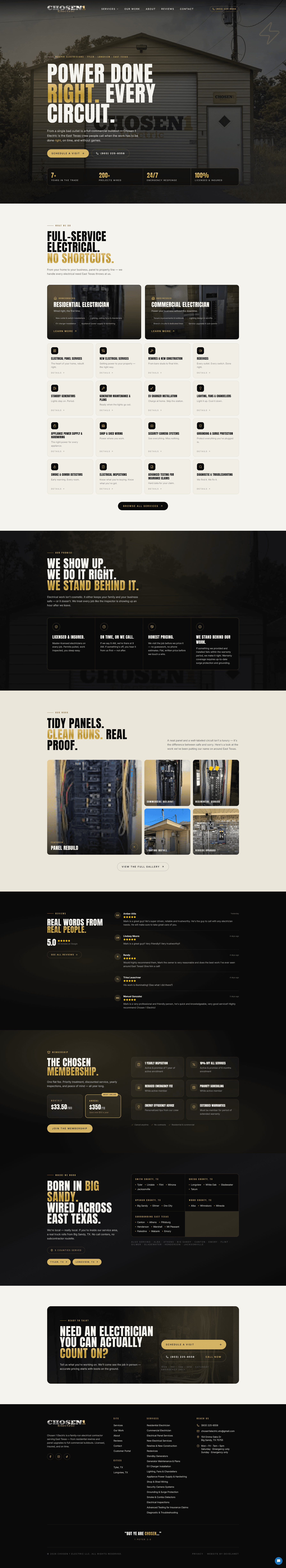 Chosen 1 Electric website screenshot